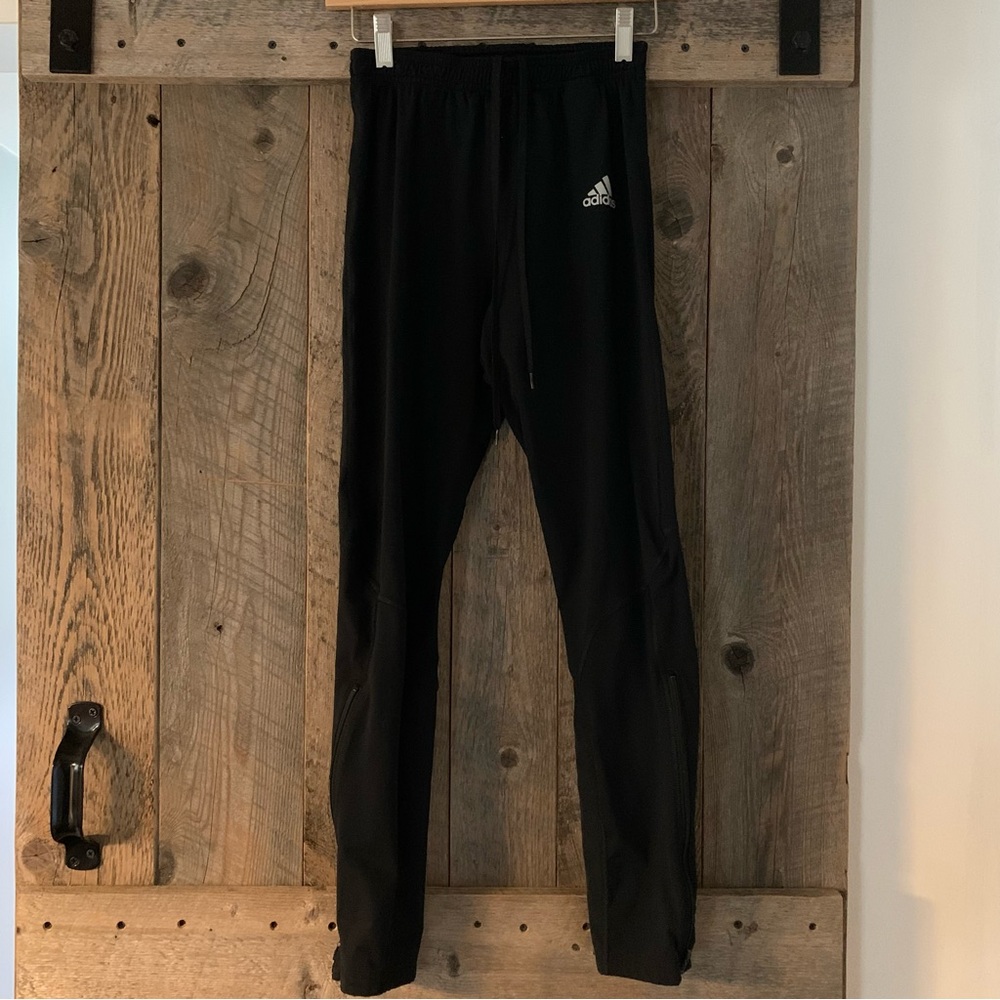 Women’s M ADIDAS SUPERNOVA CLIMAWARM Black Legging Ankle Zips Back Pocket EXC